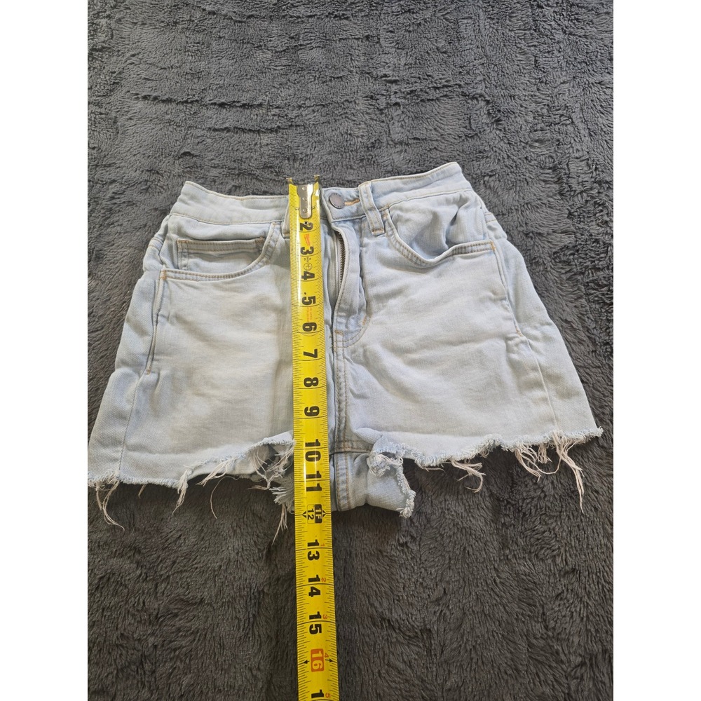 ONeill Womens High Waisted Light Wash Frayed Hem Denim Cut Off Shorts Size 25 - Picture 4 of 6